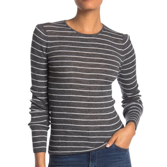 NWT Vince Stripe Wool Lightweight Sweater - Picture 1 of 10